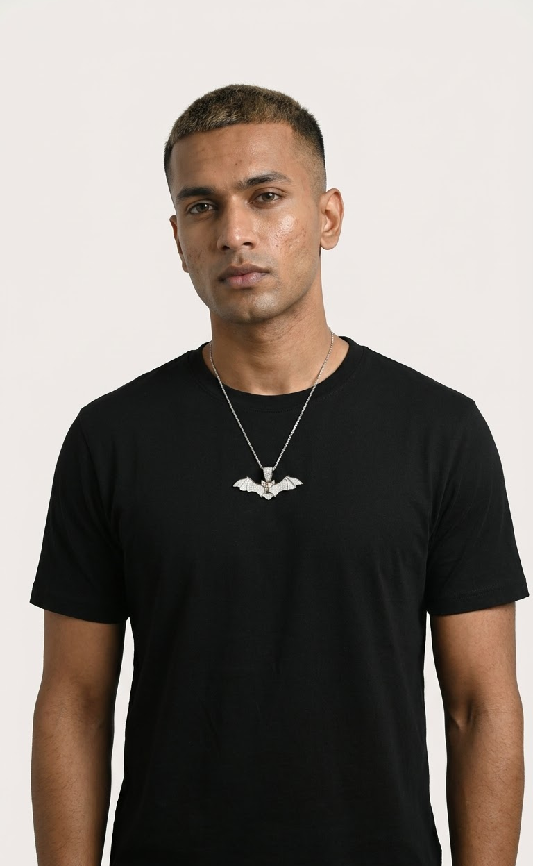 Iced Red Eye Bat Pendant